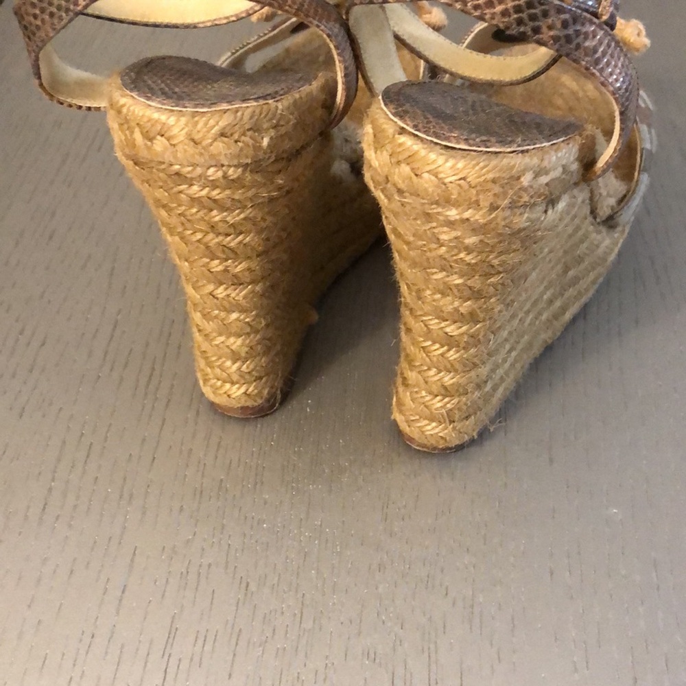 BURBERRY Plaid Espadrille Wedge Sandals Size 7 - Picture 3 of 16